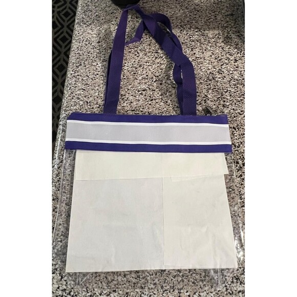 TCU Horned Frogs Plastic Stadium Bag, Clear/Purple with Zipper 10x12 (NEW) - Picture 3 of 4